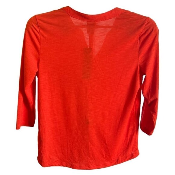 NWT Rafaella Women's Red Popover 3/4 Sleeve T-Shirt, Small - Picture 2 of 6